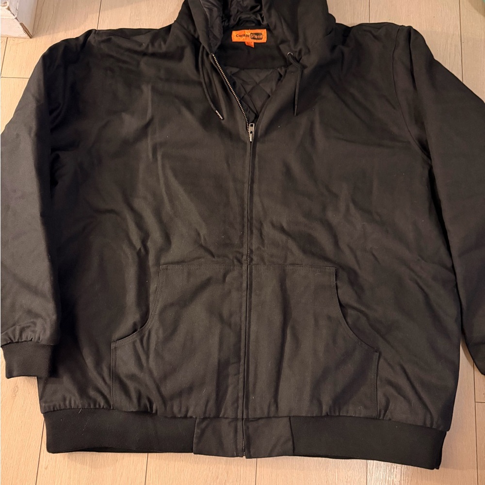 Cornerstone heavy  Black Hooded Windbreaker Jacket